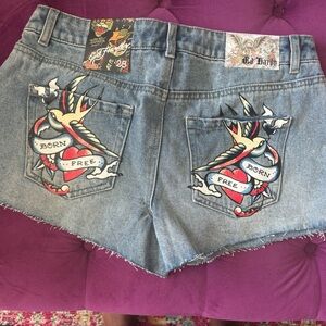Ed Hardy Denim Shorts Size 28.